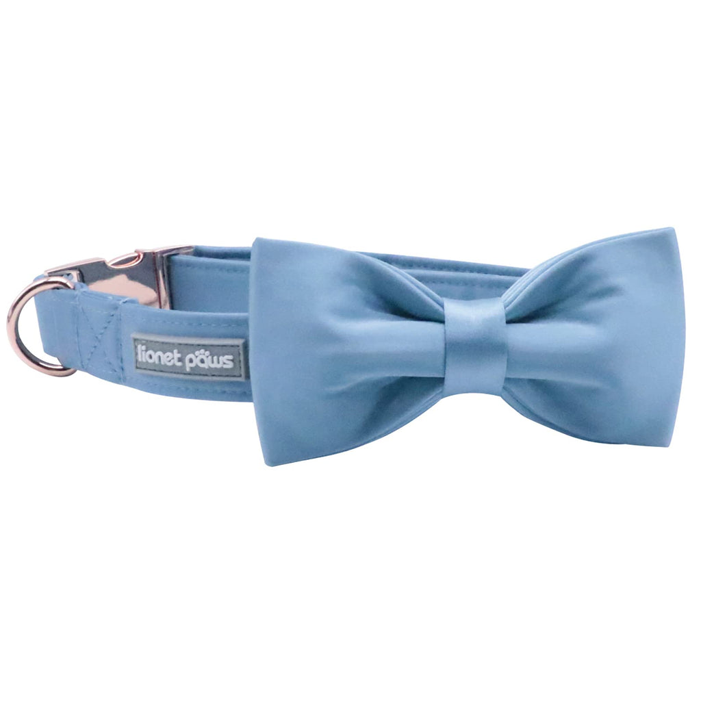 Lionet Paws Bowtie Dog Collar - Comfortable Silk Dog Collar with Detachable Bow Tie for Puppy and Cat, Neck 20-30cm