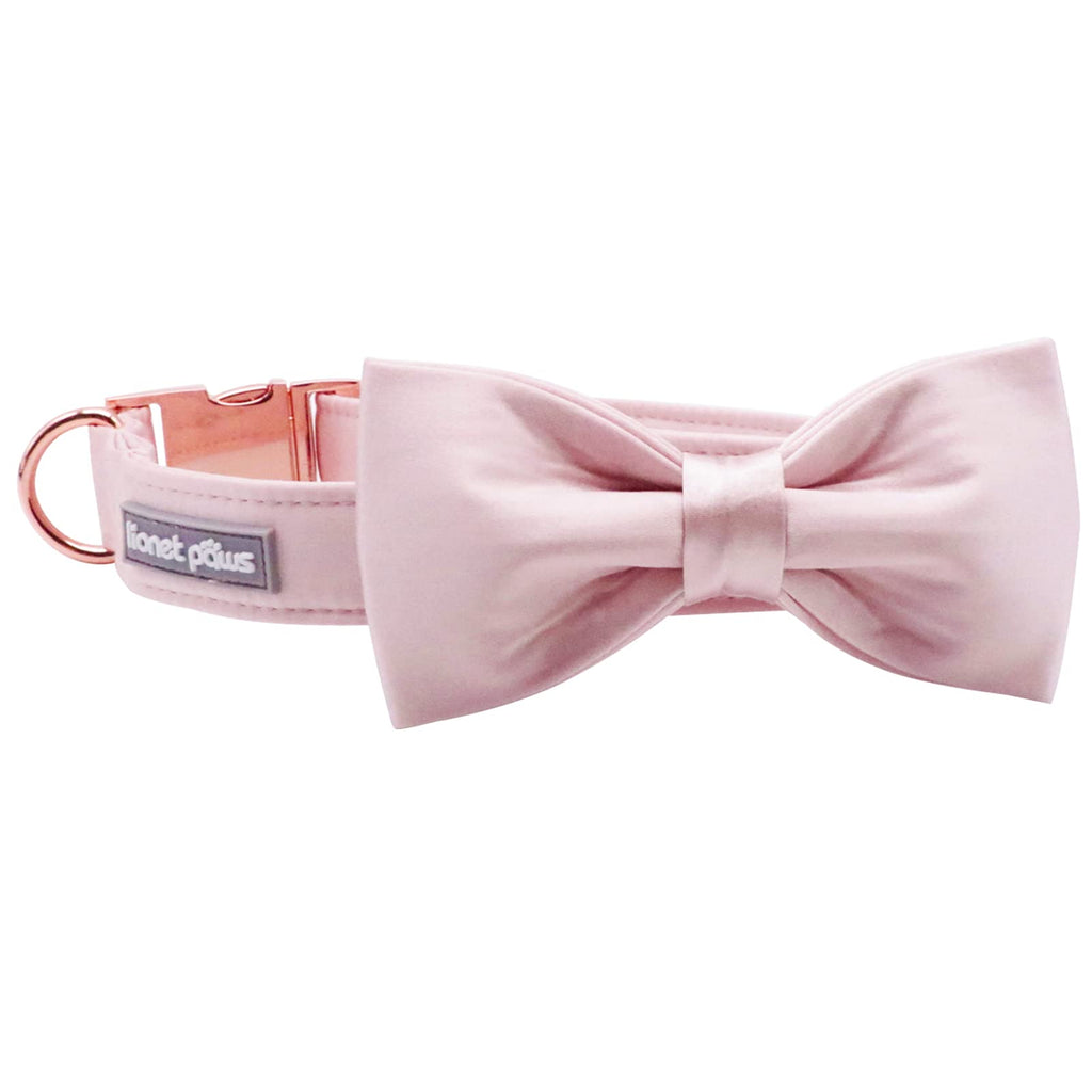 Lionet Paws Bowtie Dog Collar - Comfortable Silk Dog Collar with Detachable Bow Tie for Puppy and Cat, Neck 20-30cm
