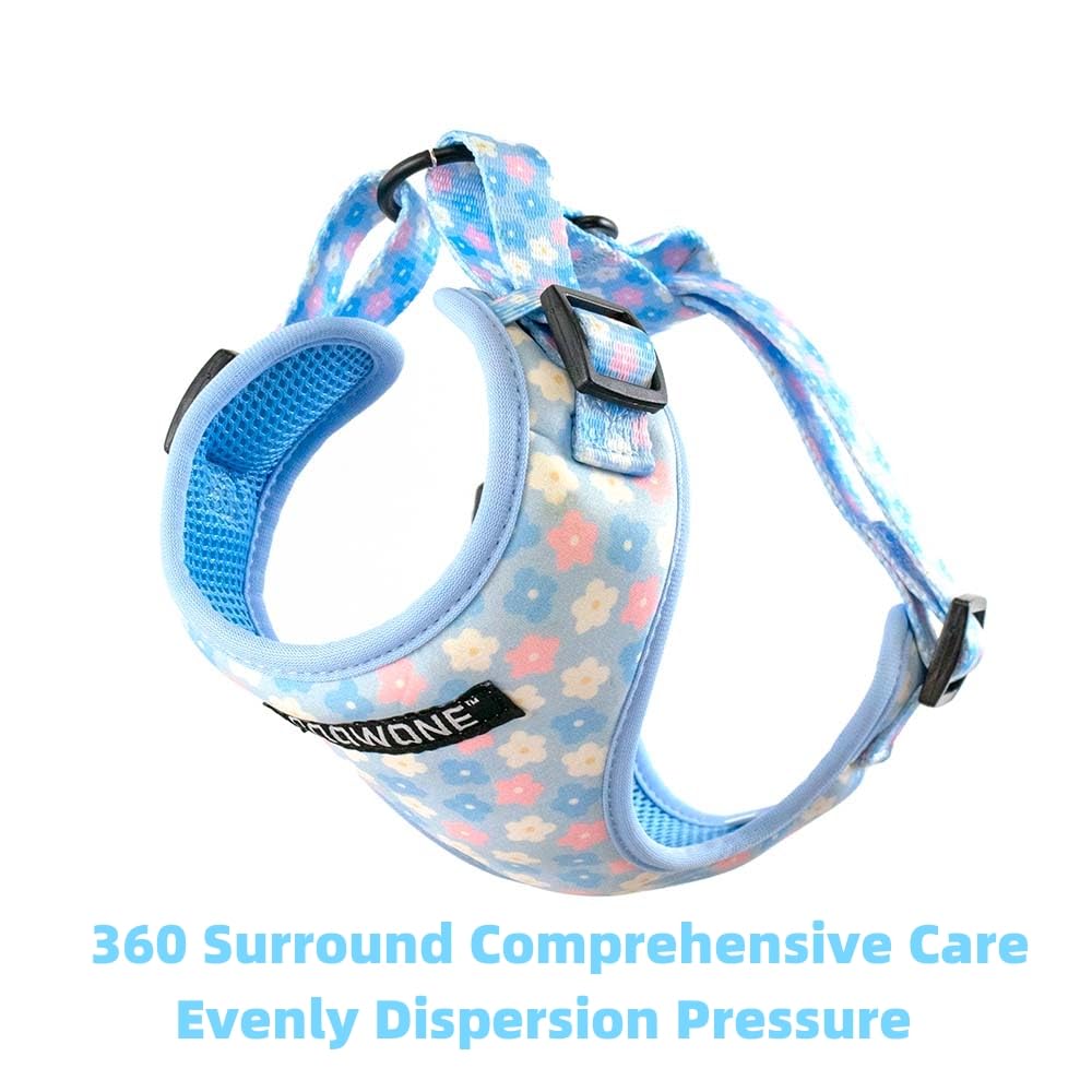 Dog Harness and Leash, Poop Bag Holder 3 Sets, Easy Walk No Pull Adjustable Puppy Cat Vest Harness with Soft Mesh Padded, Pet Supplies for Extra-Small/Small Medium Dogs Kitten