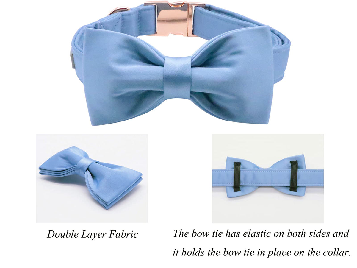 Lionet Paws Bowtie Dog Collar - Comfortable Silk Dog Collar with Detachable Bow Tie for Puppy and Cat, Neck 20-30cm