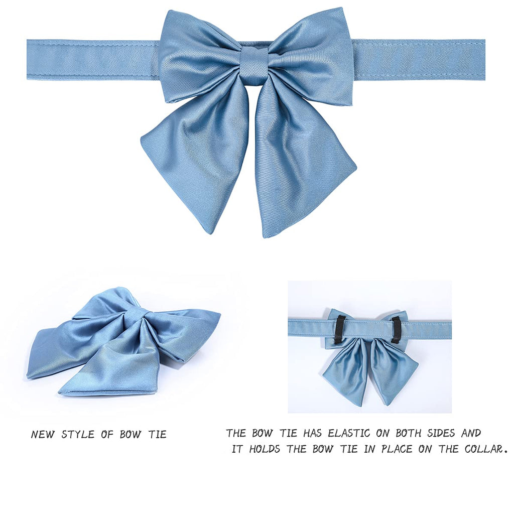 Lionet Paws Bowtie Dog Collar - Comfortable Silk Dog Collar with Detachable Bow Tie for Puppy and Cat, Neck 20-30cm