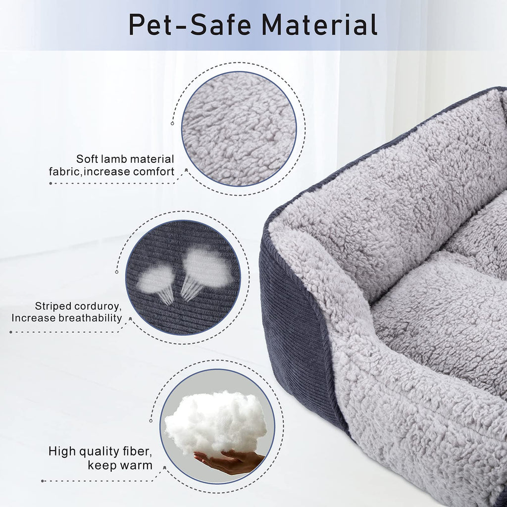 JOEJOY Dog Cat Bed Medium Pet Sofa Bed, Medium Dog Bed Washable, 63x53x21cm