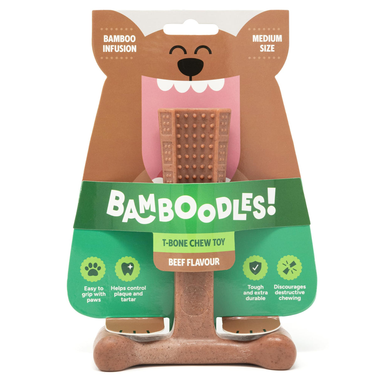 Bamboodles T-Bone Dog Chew Toy – Small | Chicken Flavour | Long Lasting Chew toy for Small Dogs | Durable Chew Toy to Satisfy Chewing Instincts