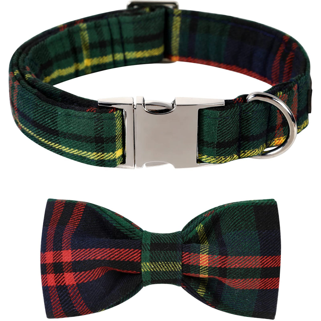 Lionet Paws Cotton Dog Collar with Bowtie, Durable Adjustable and Comfortable Collar for Small Dogs Puppies and Cats, Neck 25-40cm