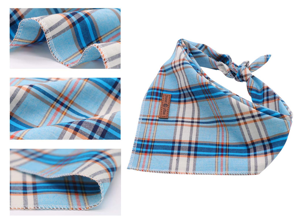 Lionet Paws Dog Bandana for Small Medium Large Dogs, Cat Dog Kerchief Dog Triangle Bibs Scarf for Girl or Boy Blue Dot