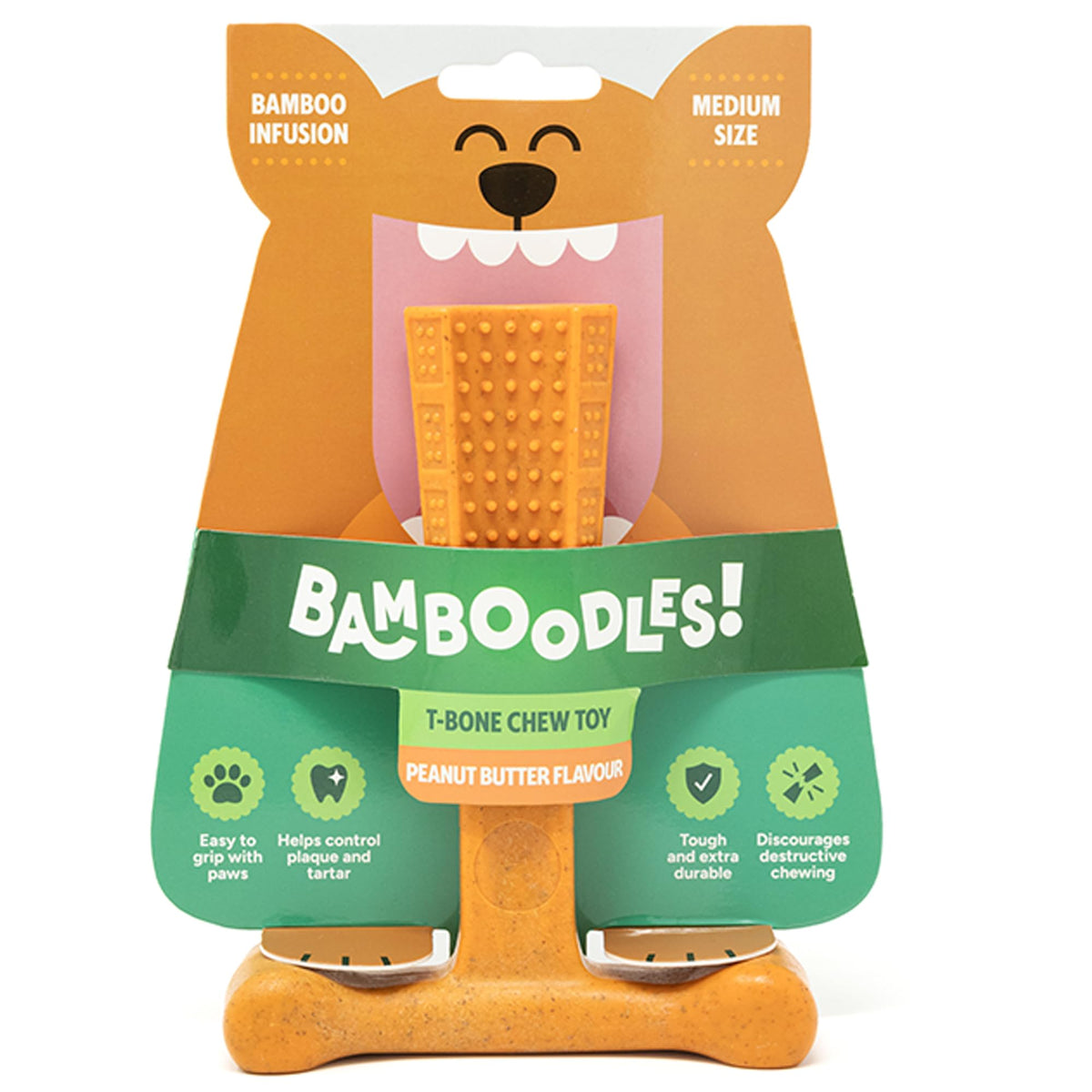 Bamboodles T-Bone Dog Chew Toy – Small | Chicken Flavour | Long Lasting Chew toy for Small Dogs | Durable Chew Toy to Satisfy Chewing Instincts