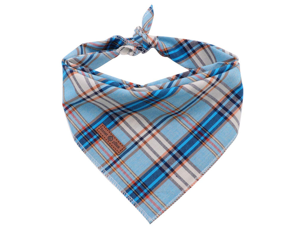 Lionet Paws Dog Bandana for Small Medium Large Dogs, Cat Dog Kerchief Dog Triangle Bibs Scarf for Girl or Boy Blue Dot