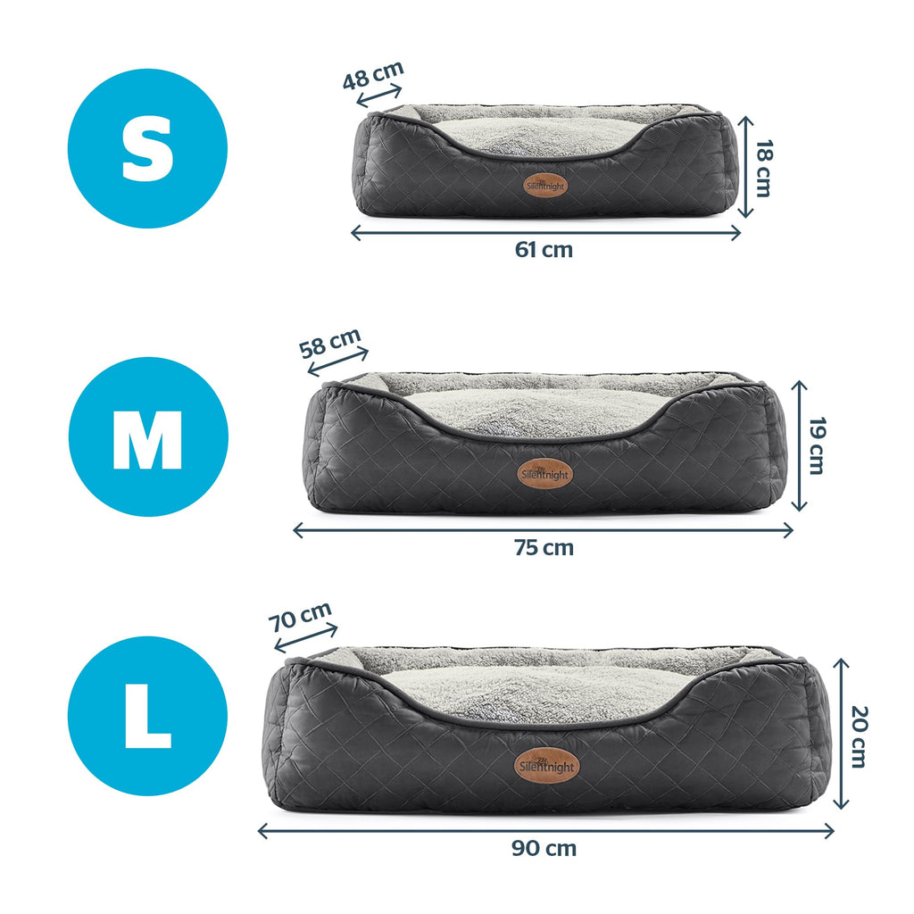 Silentnight Airmax Pet Bed - Comfortable Support for Head & Body - Breathable Prevent Overheating - Reversible Removable Cushion & Non-Slip Base - Easy Clean Machine Washable Dog Bed, Natural, Small