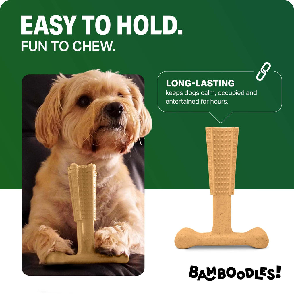 Bamboodles T-Bone Dog Chew Toy – Small | Chicken Flavour | Long Lasting Chew toy for Small Dogs | Durable Chew Toy to Satisfy Chewing Instincts