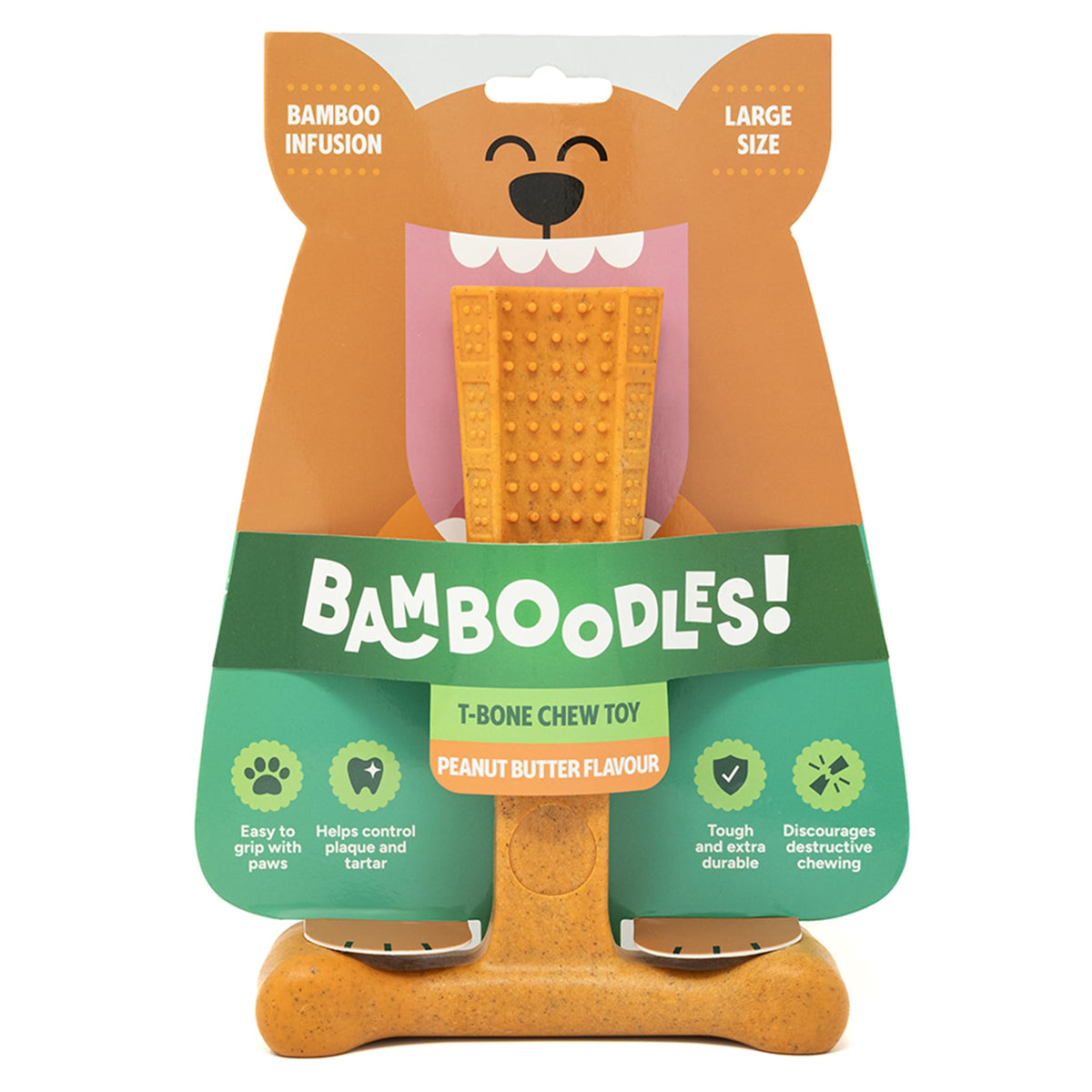 Bamboodles T-Bone Dog Chew Toy – Small | Chicken Flavour | Long Lasting Chew toy for Small Dogs | Durable Chew Toy to Satisfy Chewing Instincts