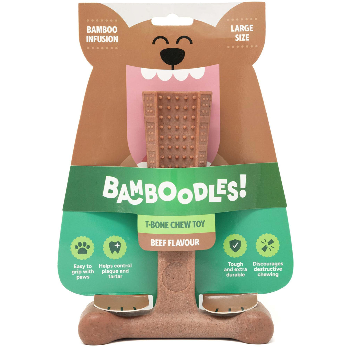 Bamboodles T-Bone Dog Chew Toy – Small | Chicken Flavour | Long Lasting Chew toy for Small Dogs | Durable Chew Toy to Satisfy Chewing Instincts