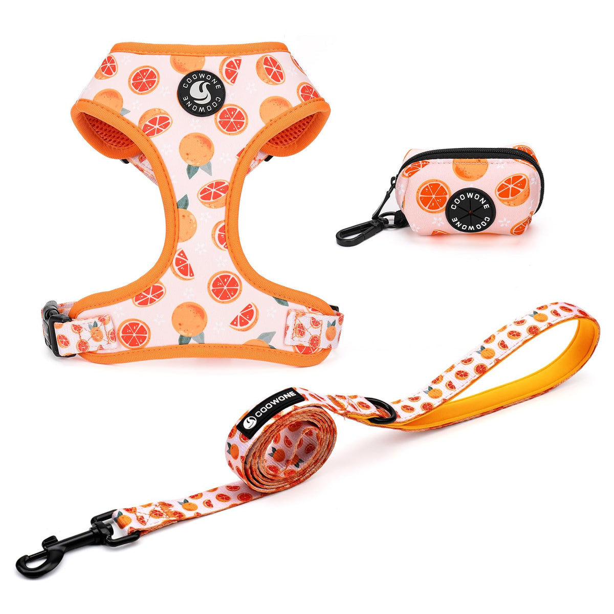 Dog Harness and Leash, Poop Bag Holder 3 Sets, Easy Walk No Pull Adjustable Puppy Cat Vest Harness with Soft Mesh Padded, Pet Supplies for Extra-Small/Small Medium Dogs Kitten