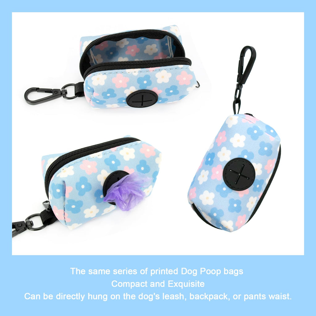 Dog Harness and Leash, Poop Bag Holder 3 Sets, Easy Walk No Pull Adjustable Puppy Cat Vest Harness with Soft Mesh Padded, Pet Supplies for Extra-Small/Small Medium Dogs Kitten