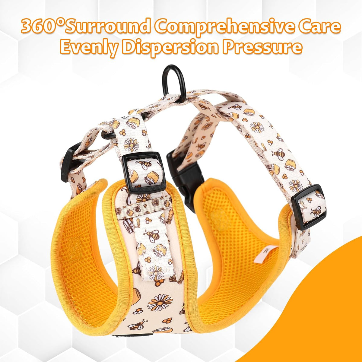 Dog Harness and Leash, Poop Bag Holder 3 Sets, Easy Walk No Pull Adjustable Puppy Cat Vest Harness with Soft Mesh Padded, Pet Supplies for Extra-Small/Small Medium Dogs Kitten