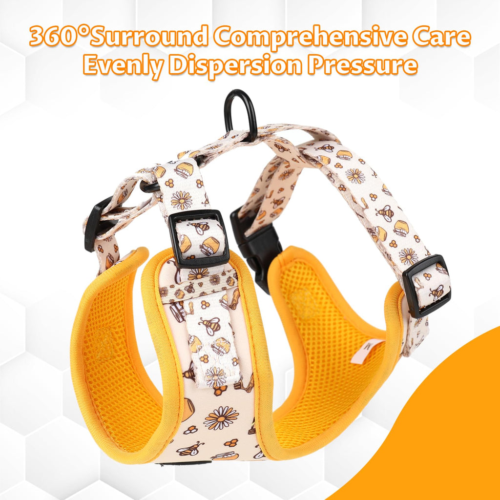 Dog Harness and Leash, Poop Bag Holder 3 Sets, Easy Walk No Pull Adjustable Puppy Cat Vest Harness with Soft Mesh Padded, Pet Supplies for Extra-Small/Small Medium Dogs Kitten