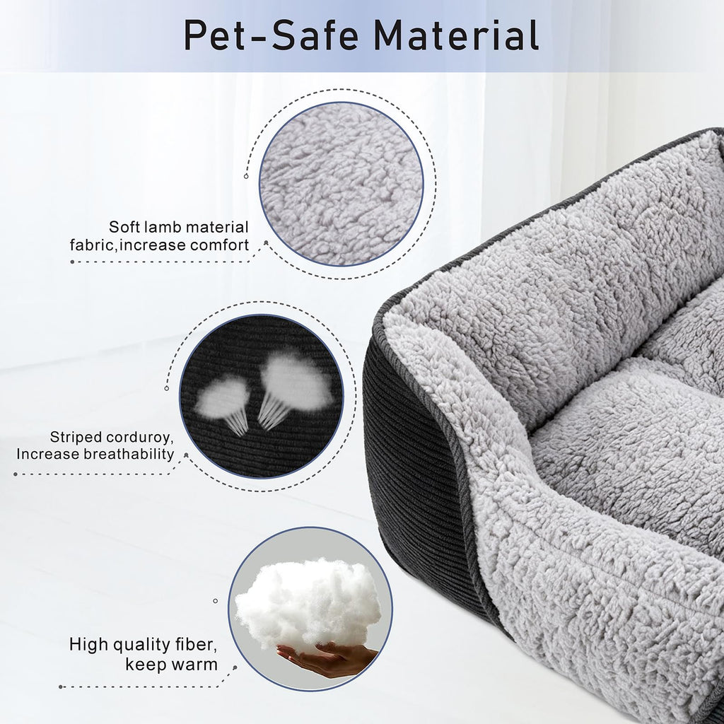 JOEJOY Dog Cat Bed Medium Pet Sofa Bed, Medium Dog Bed Washable, 63x53x21cm