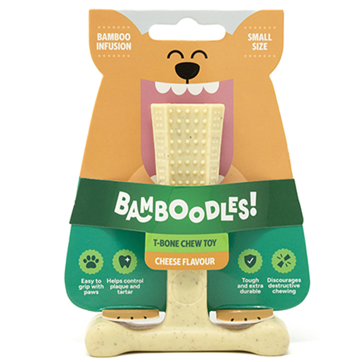 Bamboodles T-Bone Dog Chew Toy – Small | Chicken Flavour | Long Lasting Chew toy for Small Dogs | Durable Chew Toy to Satisfy Chewing Instincts
