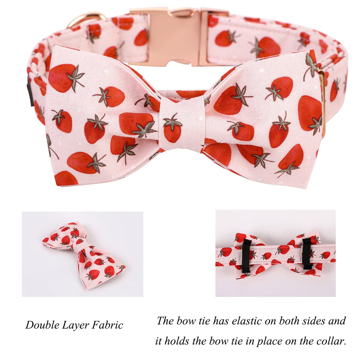 Lionet Paws Cotton Dog Collar with Bowtie, Durable Adjustable and Comfortable Collar for Small Dogs Puppies and Cats, Neck 25-40cm