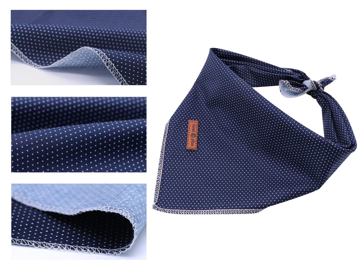 Lionet Paws Dog Bandana for Small Medium Large Dogs, Cat Dog Kerchief Dog Triangle Bibs Scarf for Girl or Boy Blue Dot