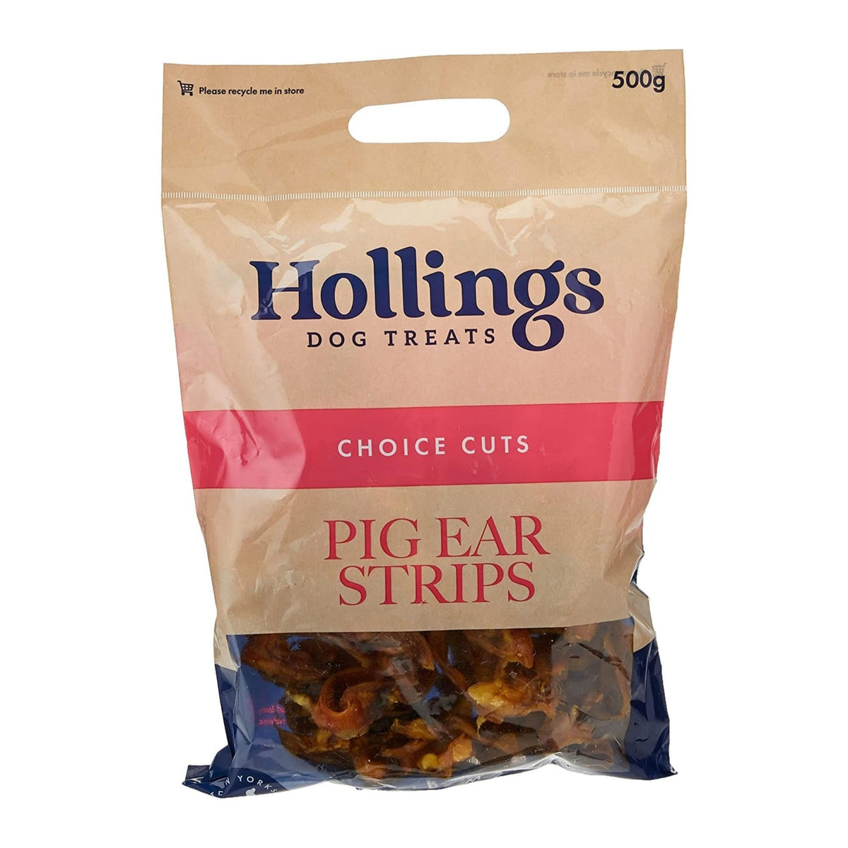 Hollings Pig Ear Strips Dog Treats, 100% Natural Air Dried Long Lasting Chews for Adult Dogs, Grain Free & High in Protein (150g)