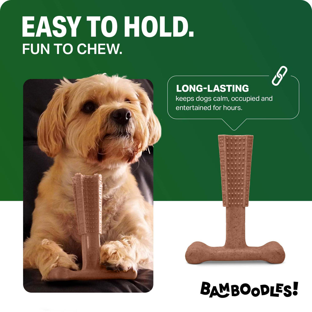 Bamboodles T-Bone Dog Chew Toy – Small | Chicken Flavour | Long Lasting Chew toy for Small Dogs | Durable Chew Toy to Satisfy Chewing Instincts