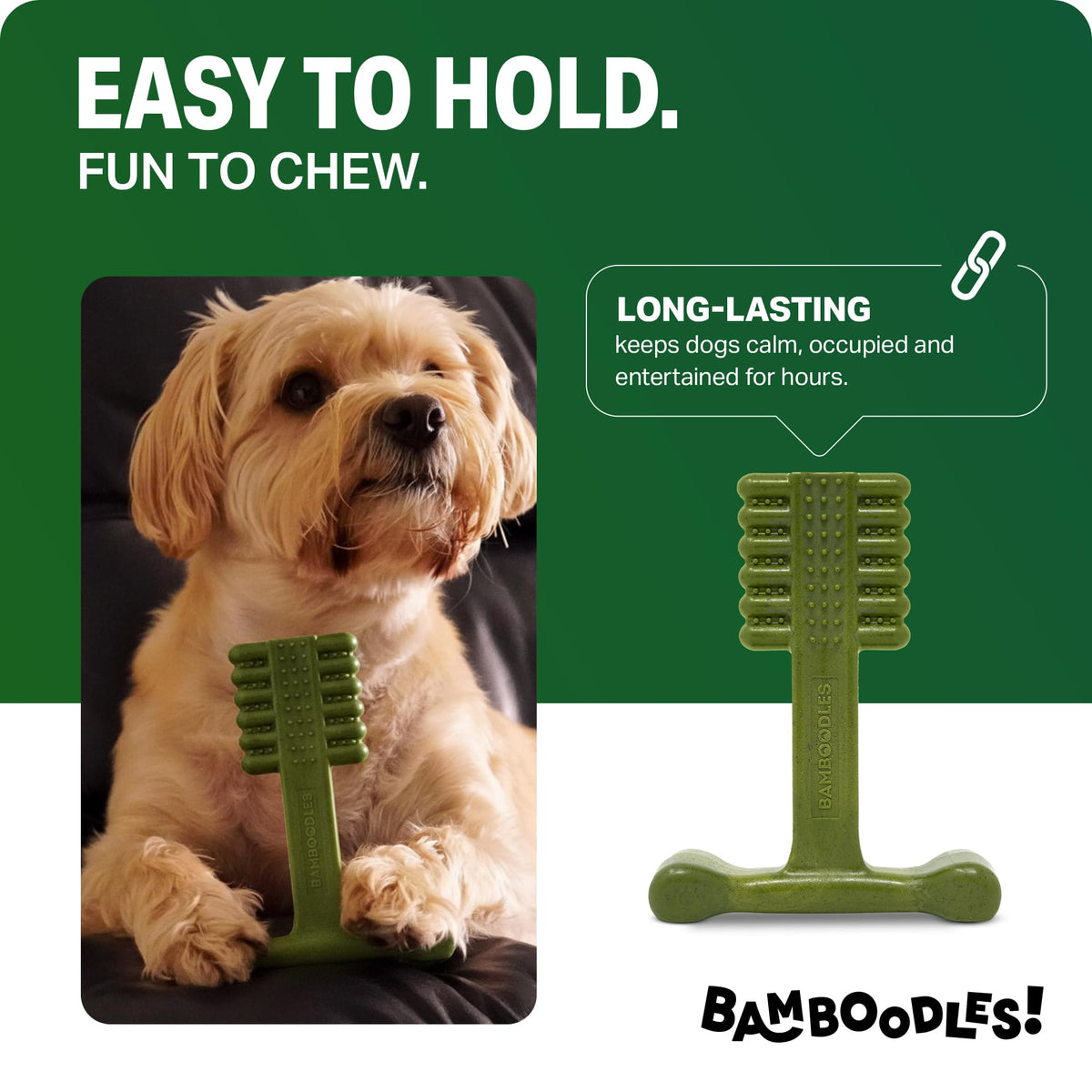 Bamboodles T-Bone Dog Chew Toy – Small | Chicken Flavour | Long Lasting Chew toy for Small Dogs | Durable Chew Toy to Satisfy Chewing Instincts