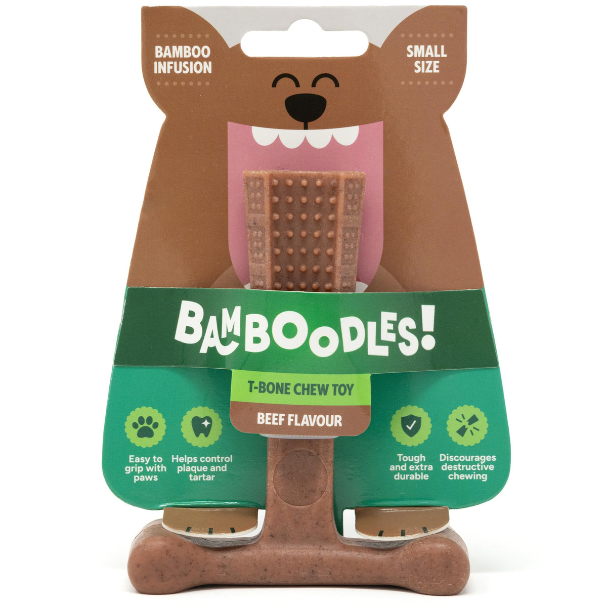 Bamboodles T-Bone Dog Chew Toy – Small | Chicken Flavour | Long Lasting Chew toy for Small Dogs | Durable Chew Toy to Satisfy Chewing Instincts