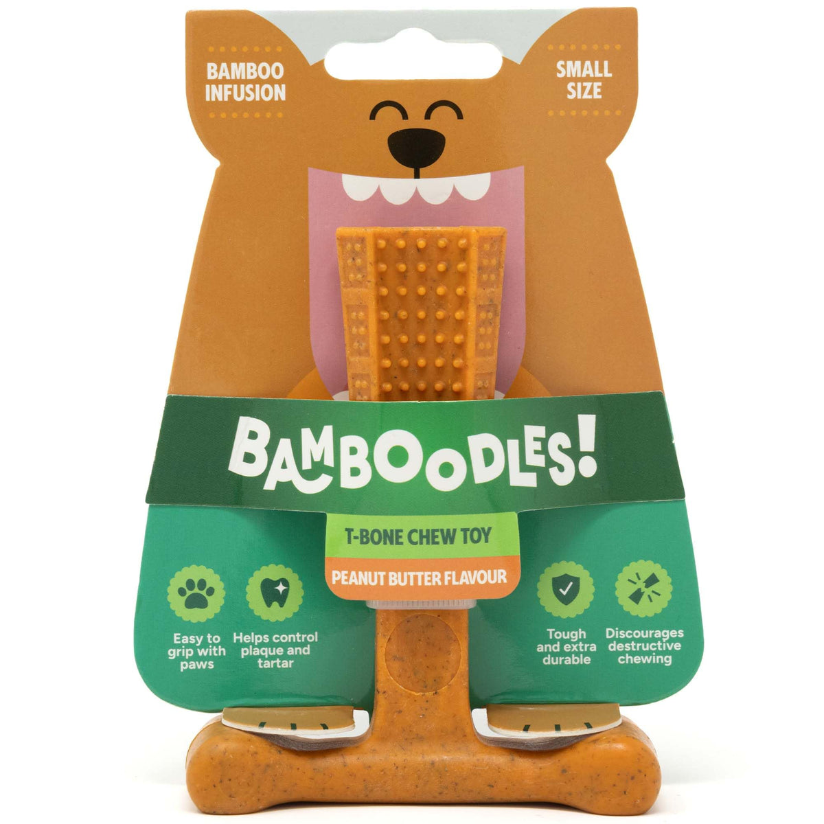 Bamboodles T-Bone Dog Chew Toy – Small | Chicken Flavour | Long Lasting Chew toy for Small Dogs | Durable Chew Toy to Satisfy Chewing Instincts