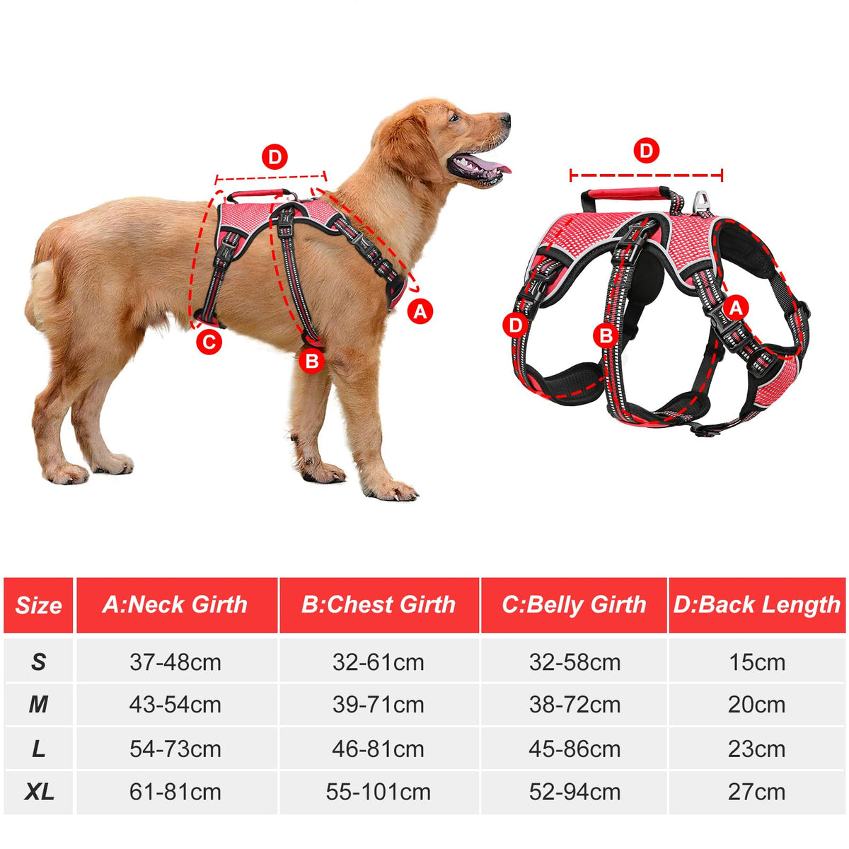 HEELE Dog Harness Escape Proof, Release on Neck, No Pull Reflective Adjustable Vest with Durable Handle, Vest Harness for Outdoor Training Walking, Harness for Medium/Active Dogs, Green, M