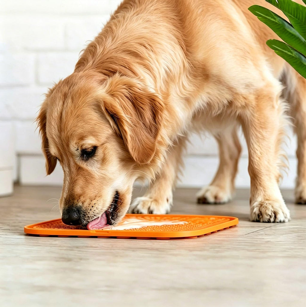 Licking Mat for Dogs & Cats with Suction Cups, 1 Pack Square Silicone Dog Slow Feeder Lick Pat for Anxiety Relief, Dog Toys to Keep Them Busy, Pets Bathing Training Grooming Mat 20 * 20cm