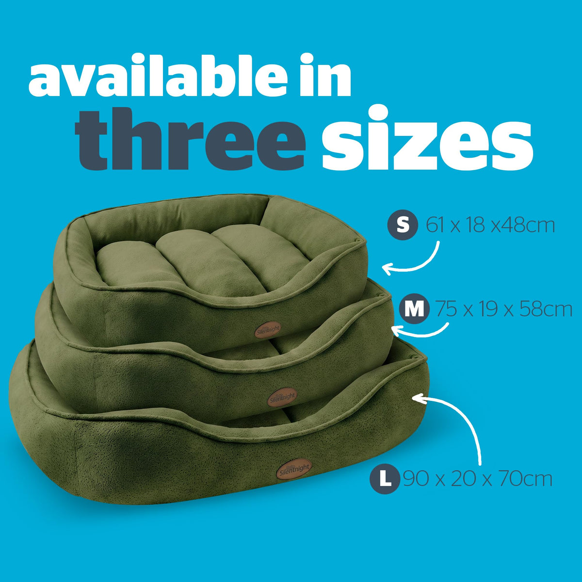 Silentnight Airmax Pet Bed - Comfortable Support for Head & Body - Breathable Prevent Overheating - Reversible Removable Cushion & Non-Slip Base - Easy Clean Machine Washable Dog Bed, Natural, Small
