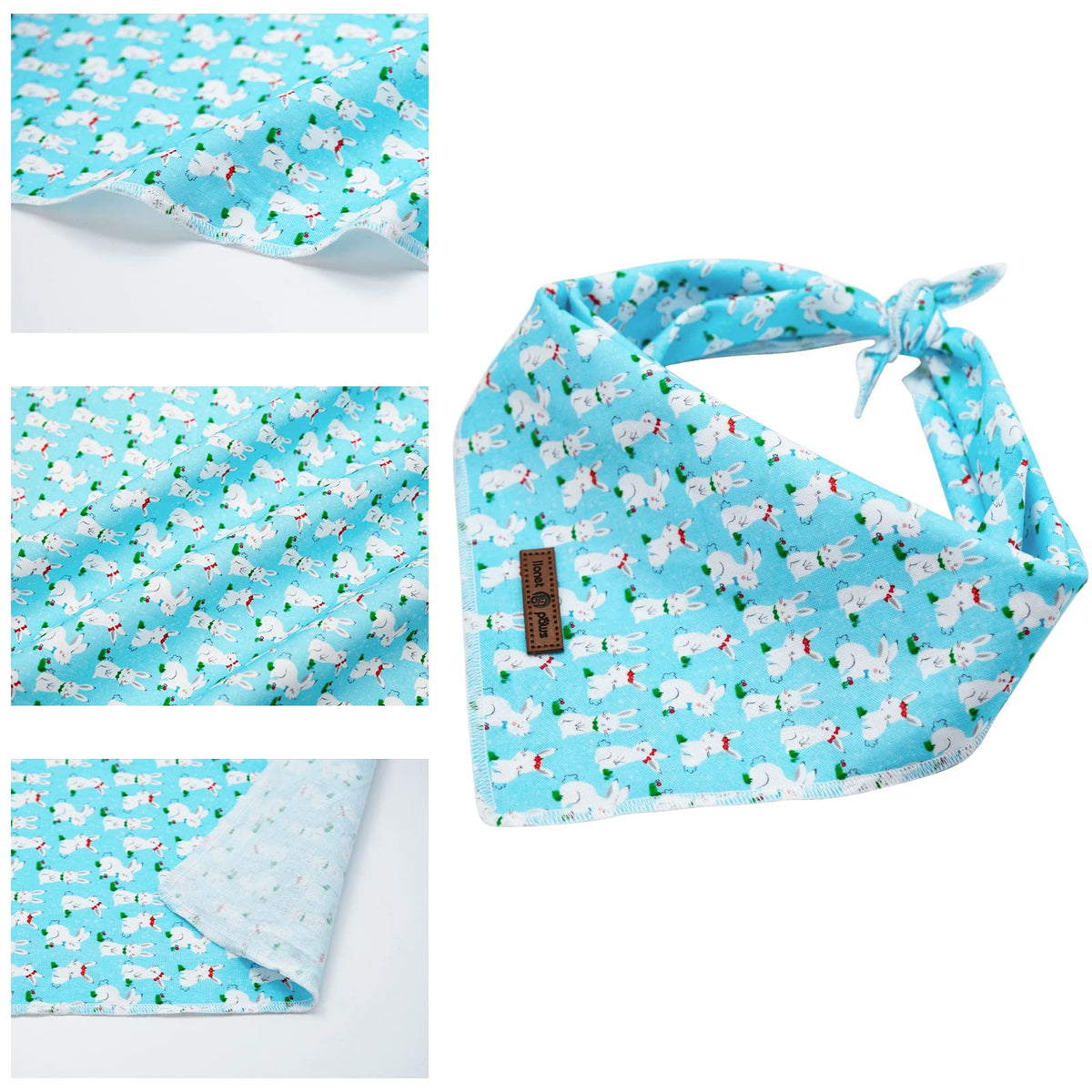 Lionet Paws Dog Bandana for Small Medium Large Dogs, Cat Dog Kerchief Dog Triangle Bibs Scarf for Girl or Boy Blue Dot