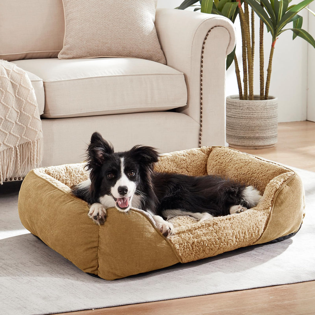 JOEJOY Dog Cat Bed Medium Pet Sofa Bed, Medium Dog Bed Washable, 63x53x21cm