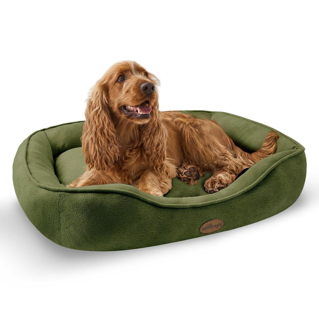 Silentnight Airmax Pet Bed - Comfortable Support for Head & Body - Breathable Prevent Overheating - Reversible Removable Cushion & Non-Slip Base - Easy Clean Machine Washable Dog Bed, Natural, Small