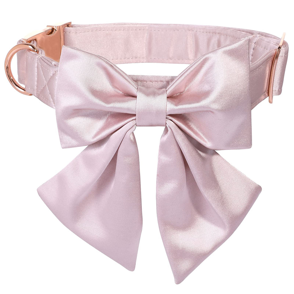 Lionet Paws Bowtie Dog Collar - Comfortable Silk Dog Collar with Detachable Bow Tie for Puppy and Cat, Neck 20-30cm