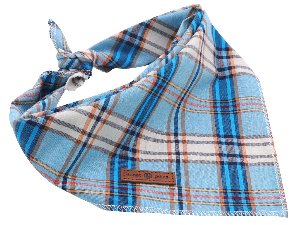 Lionet Paws Dog Bandana for Small Medium Large Dogs, Cat Dog Kerchief Dog Triangle Bibs Scarf for Girl or Boy Blue Dot