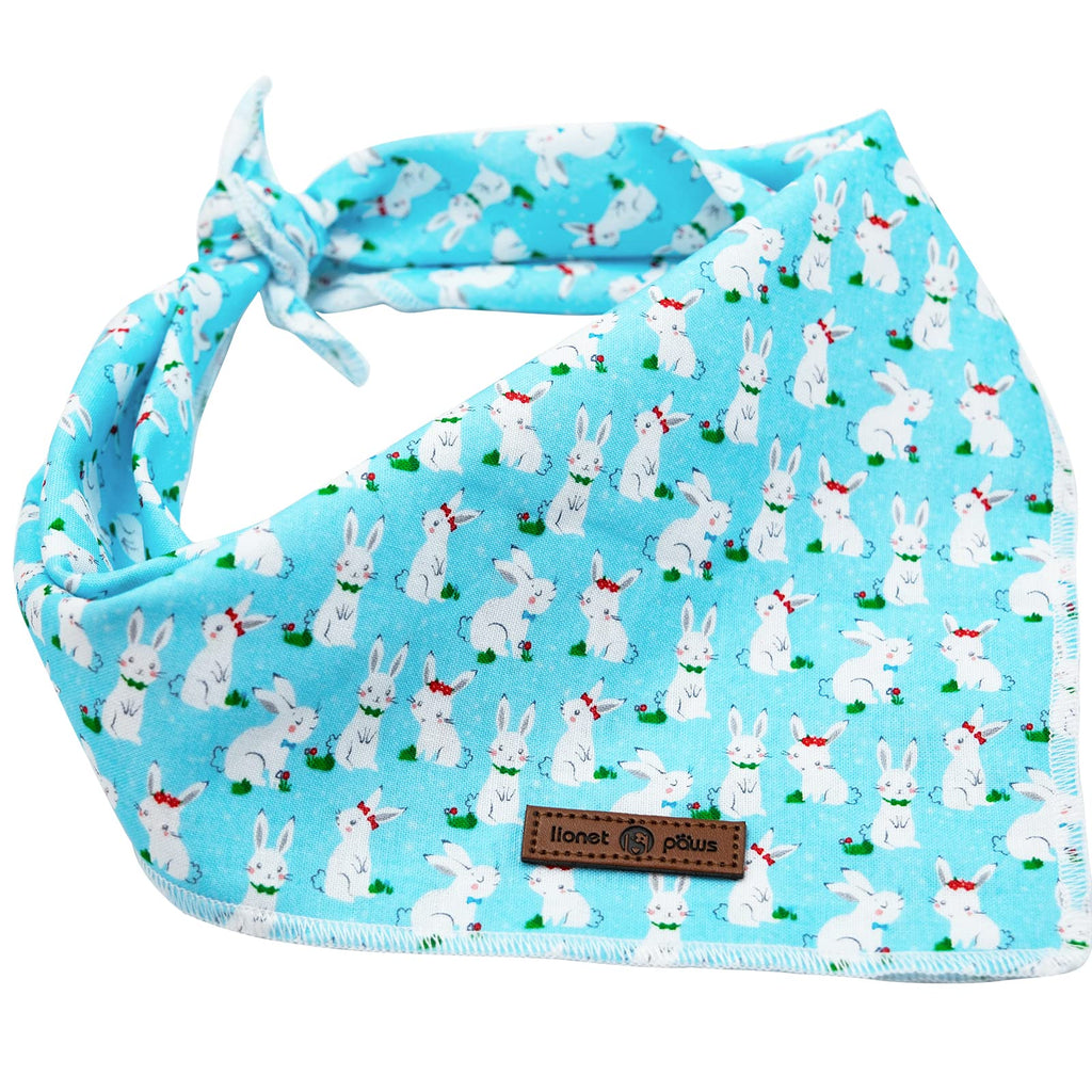 Lionet Paws Dog Bandana for Small Medium Large Dogs, Cat Dog Kerchief Dog Triangle Bibs Scarf for Girl or Boy Blue Dot