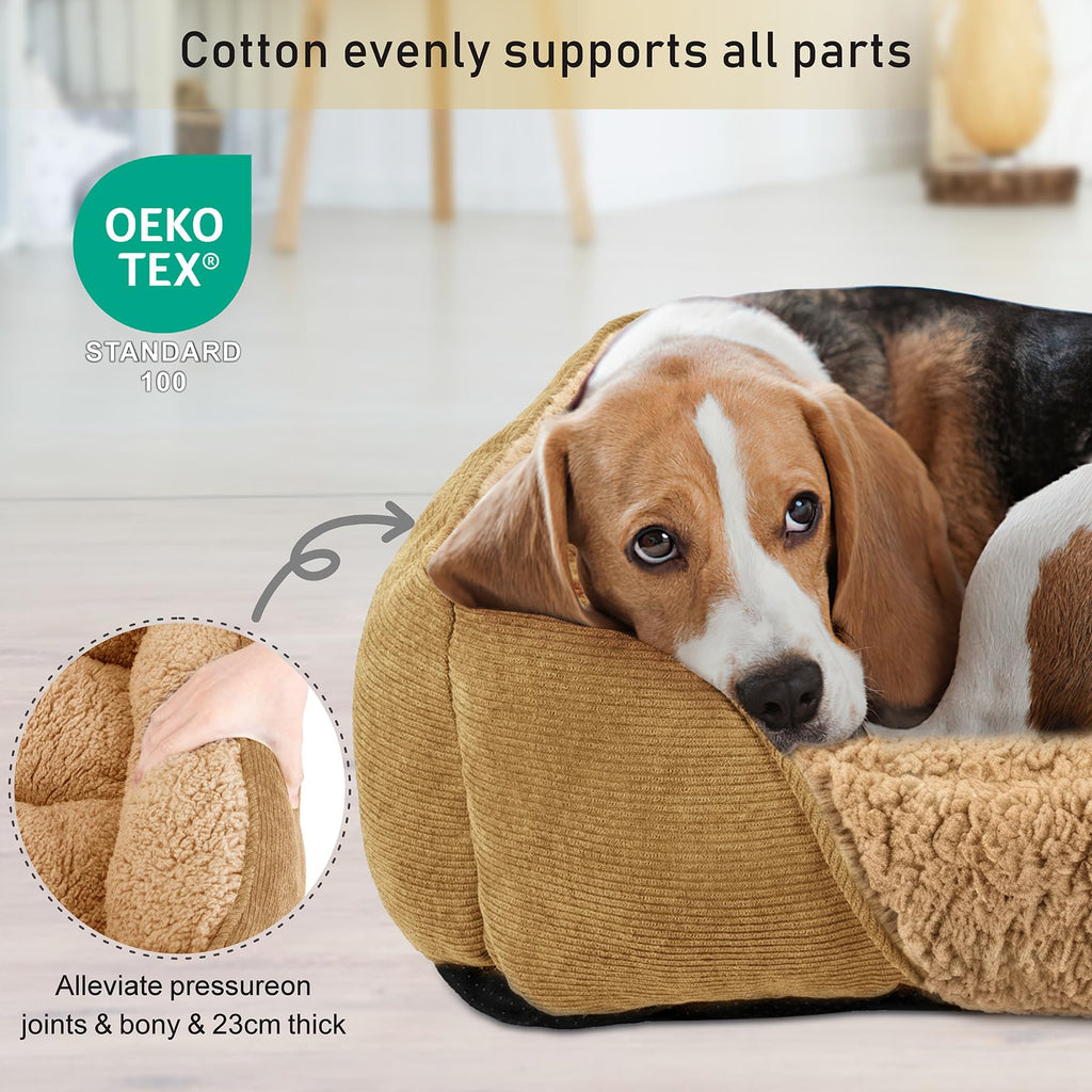 JOEJOY Dog Cat Bed Medium Pet Sofa Bed, Medium Dog Bed Washable, 63x53x21cm