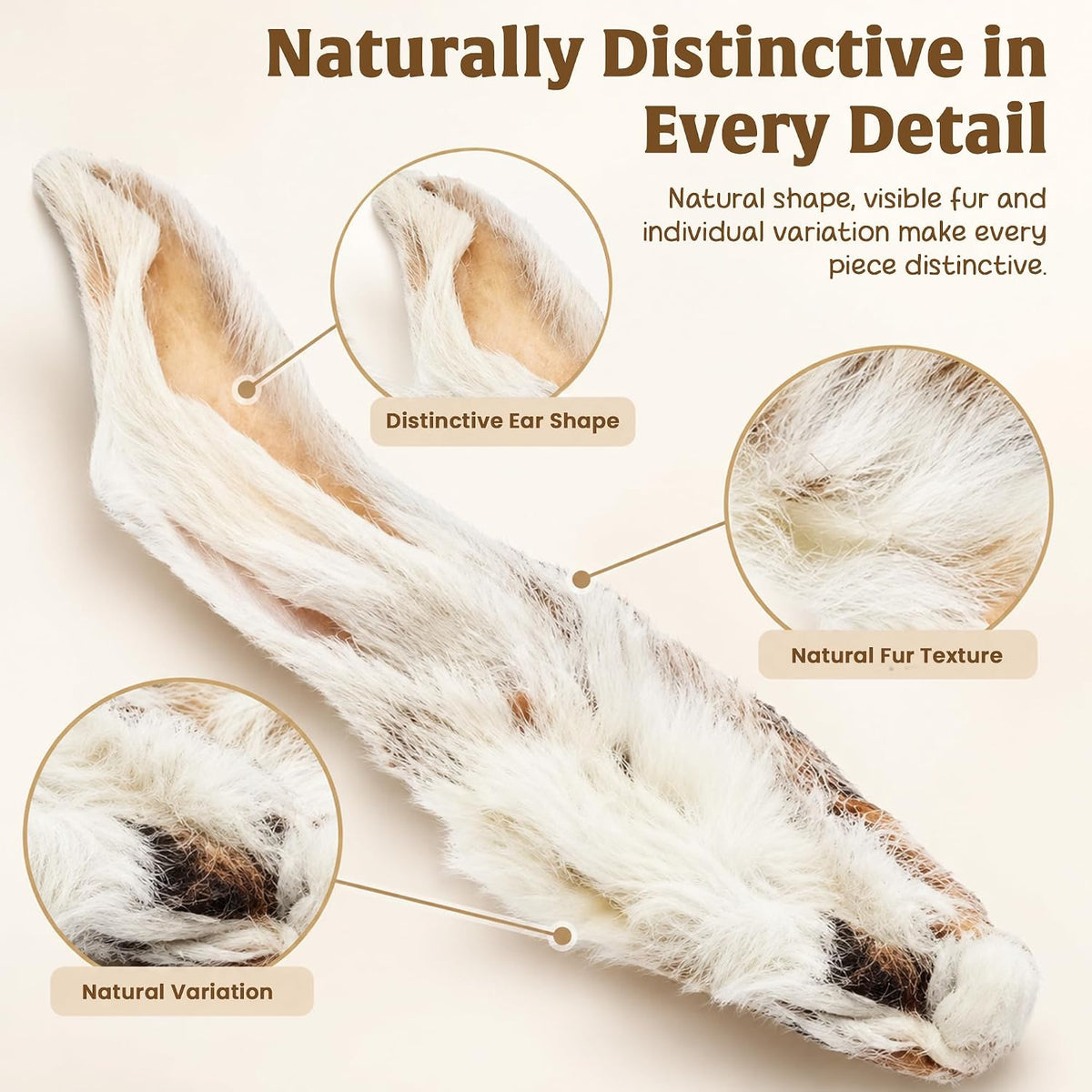PAWLICIOUS Rabbit Ears with Fur for Dogs 200g, 100% Natural Air-Dried Treat Chew for Dog, Puppy & Senior Healthy & Hypoallergenic Dog Food Grain & Gluten Free Pet Treats