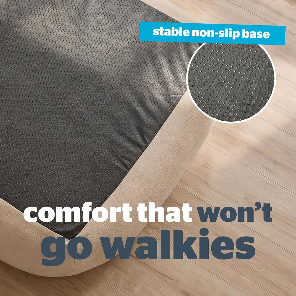 Silentnight Airmax Pet Bed - Comfortable Support for Head & Body - Breathable Prevent Overheating - Reversible Removable Cushion & Non-Slip Base - Easy Clean Machine Washable Dog Bed, Natural, Small
