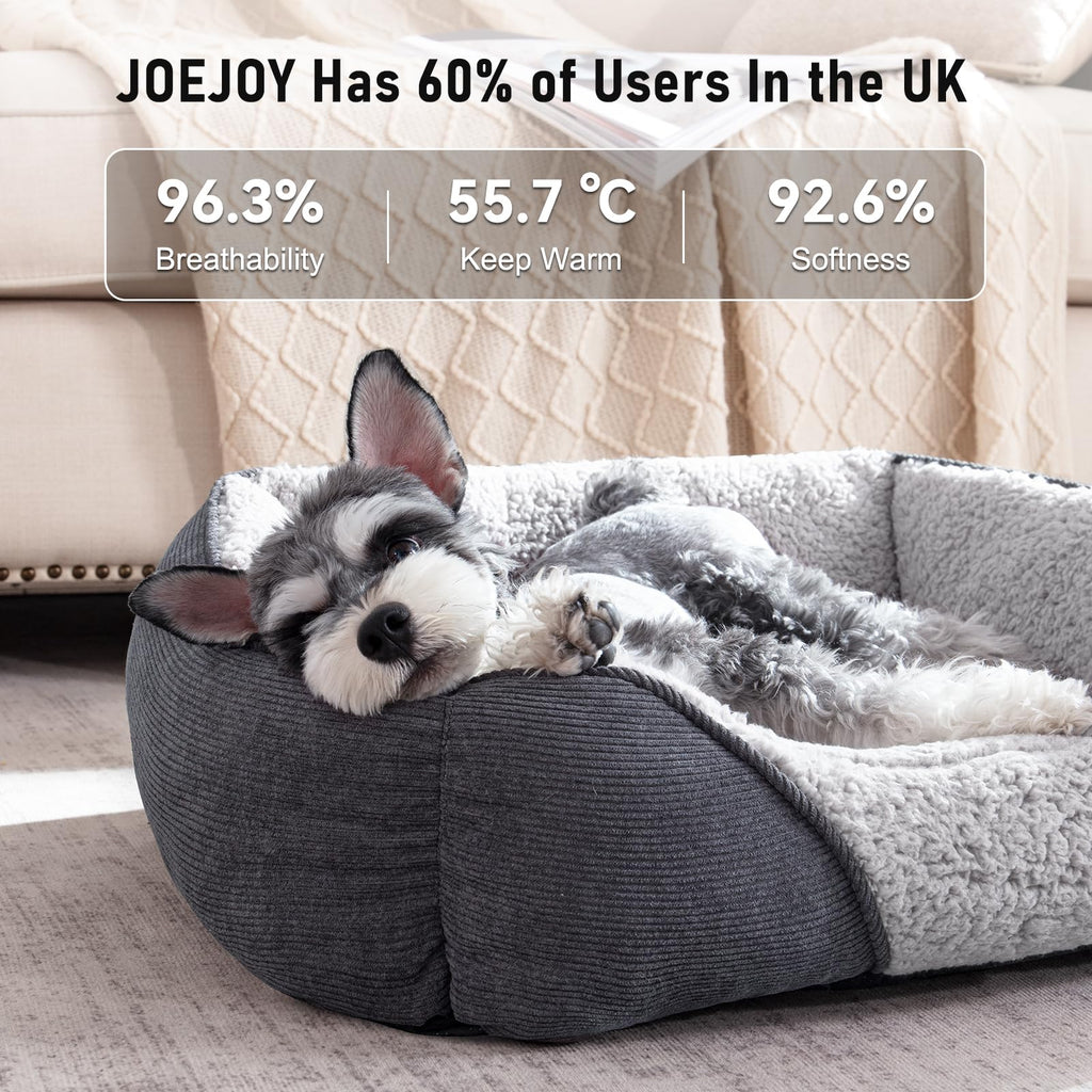 JOEJOY Dog Cat Bed Medium Pet Sofa Bed, Medium Dog Bed Washable, 63x53x21cm