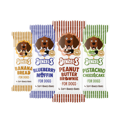 Denzel's All Natural Dog Treats - Soft Baked Bars - Variety Pack (6 x 60g)