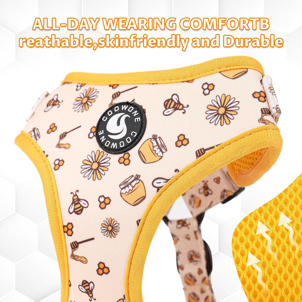 Dog Harness and Leash, Poop Bag Holder 3 Sets, Easy Walk No Pull Adjustable Puppy Cat Vest Harness with Soft Mesh Padded, Pet Supplies for Extra-Small/Small Medium Dogs Kitten