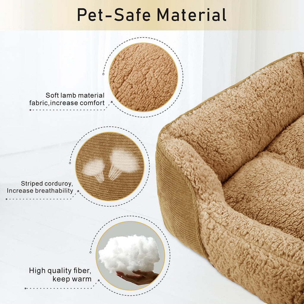 JOEJOY Dog Cat Bed Medium Pet Sofa Bed, Medium Dog Bed Washable, 63x53x21cm