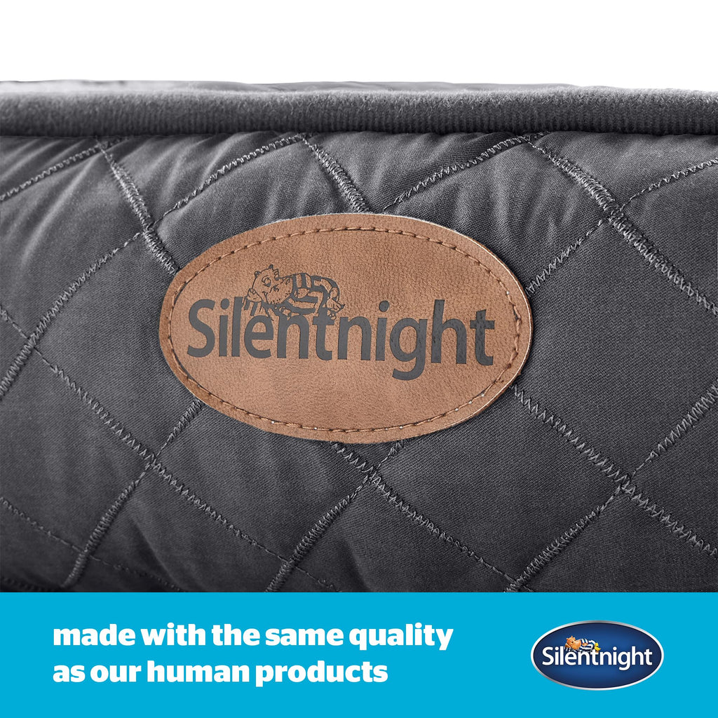 Silentnight Airmax Pet Bed - Comfortable Support for Head & Body - Breathable Prevent Overheating - Reversible Removable Cushion & Non-Slip Base - Easy Clean Machine Washable Dog Bed, Natural, Small